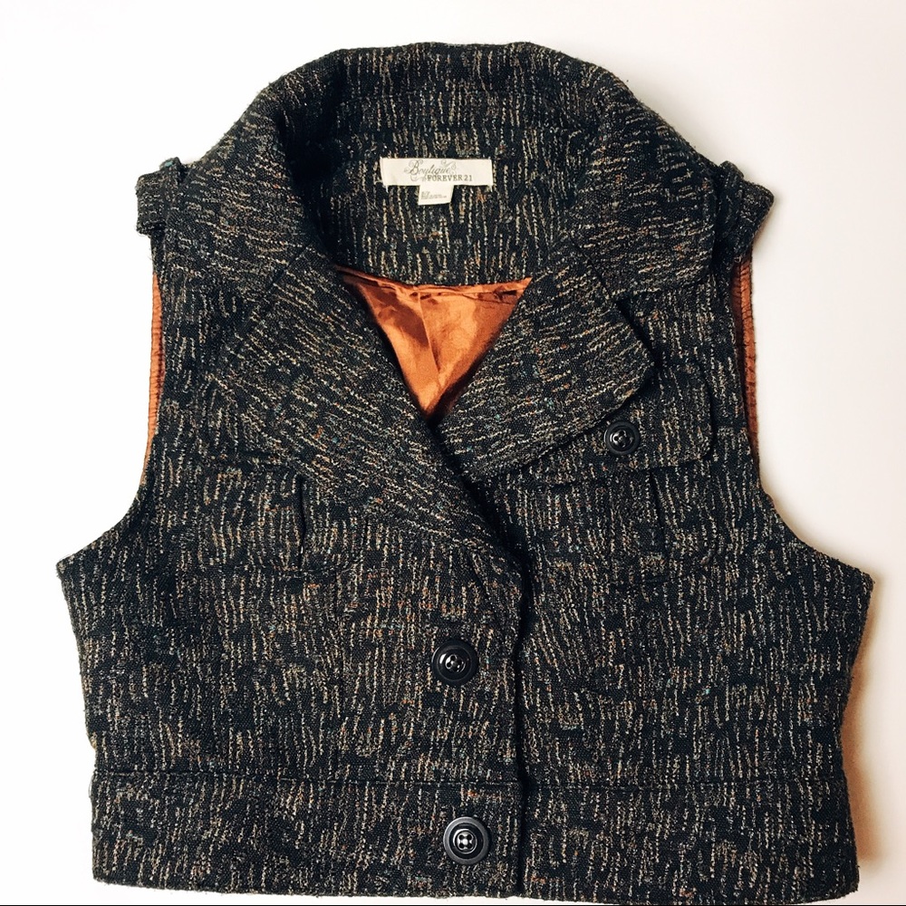 Forever 21 Black and Brown Vest with Flecks of Silver